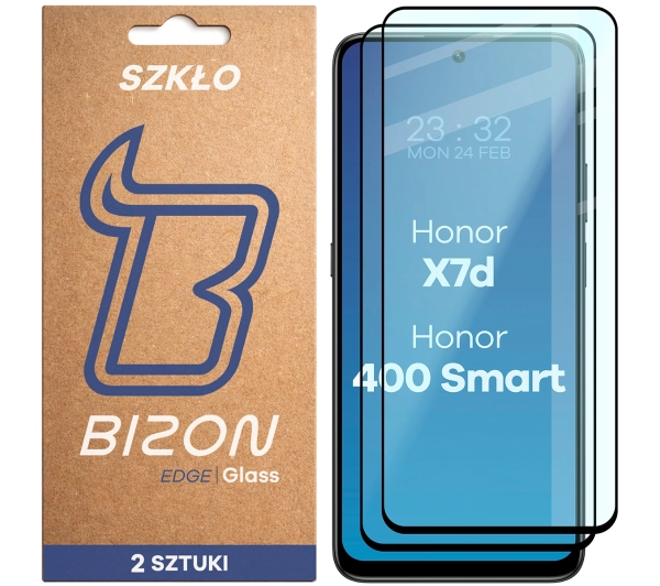 Bizon z ramką Glass Edge Duo do Honor X7d 4G/5G / 400 Smart 4G/5G 2 sztuki