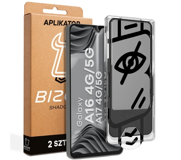 Bizon prywatyzujące z ramką montażową z ramką montażową Glass Aplikator Shadow do Galaxy A16 / A17  2 zestawy