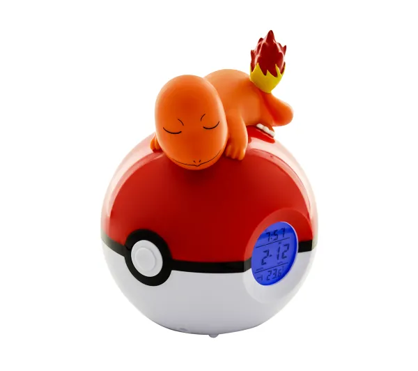 Teknofun Pokémon z figurką Charmander na Pokéballu Lampka nocna z zegarkiem i radiem FM