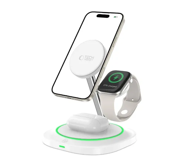 Tech-Protect QI15W-A46 3w1 MagSafe Biały
