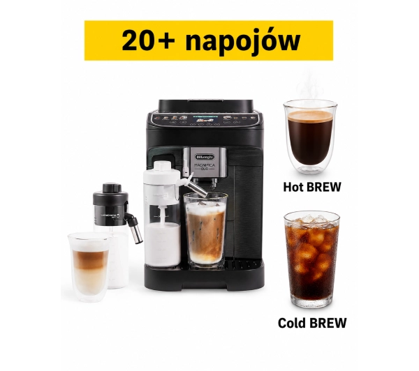 Ekspresy do kawy ciśnieniowe - DeLonghi Magnifica Duo ECAM330.80.BXB Kawa mrożona Szerokość 24cm