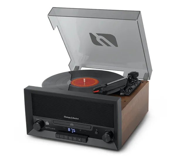 Muse MT-112 MB Półautomatyczny Bluetooth Odtwarzacz CD Brązowy