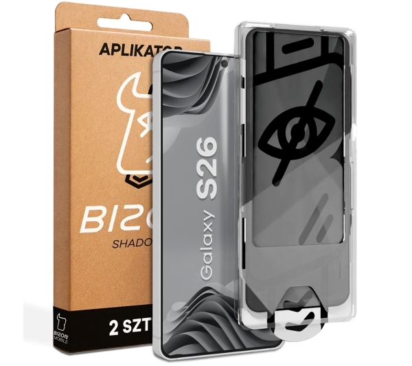 Bizon prywatyzujące z ramką montażową Glass Aplikator Shadow do Galaxy S26 2 zestawy