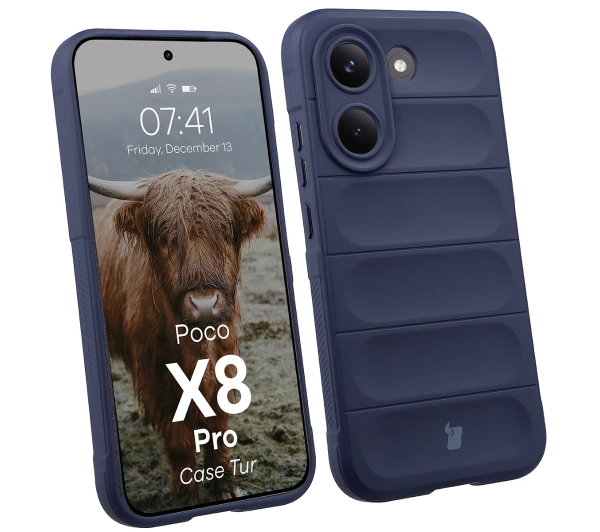 Bizon Case Tur do Xiaomi POCO X8 Pro Granatowy