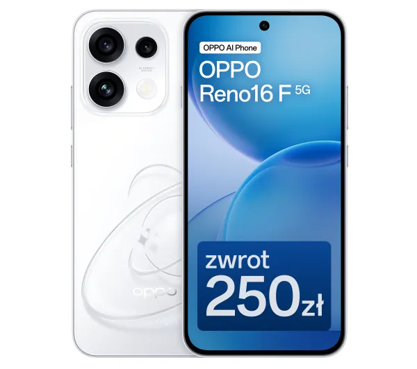 OPPO Reno16F 5G 8/256GB Funkcje AI 6,57" 120Hz 50Mpix Biały