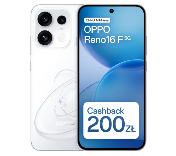 OPPO Reno16F 5G 8/256GB Funkcje AI 6,57" 120Hz 50Mpix Biały