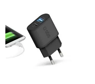 SBS TETR2USB31AFAST Ładowarka sieciowa 2xUSB 3.1A Fast Czarny
