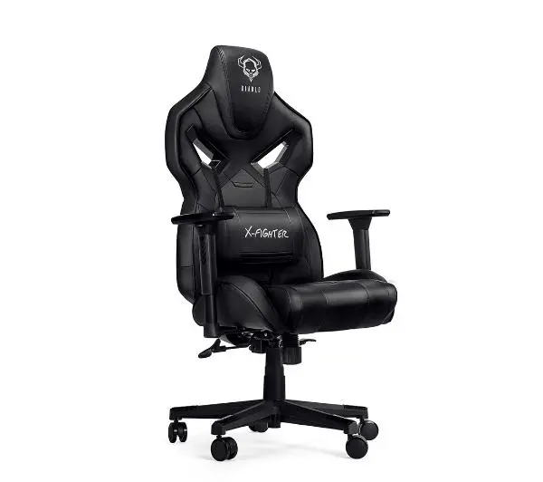 Diablo Chairs X-Fighter Normal Size Gamingowy do 150kg Skóra ECO Czarny - Kup na Raty - RRSO 0%