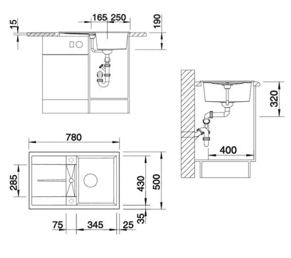 Blanco METRA 45 S 513035 Granitowy Antracyt - Kup na Raty - RRSO 0%