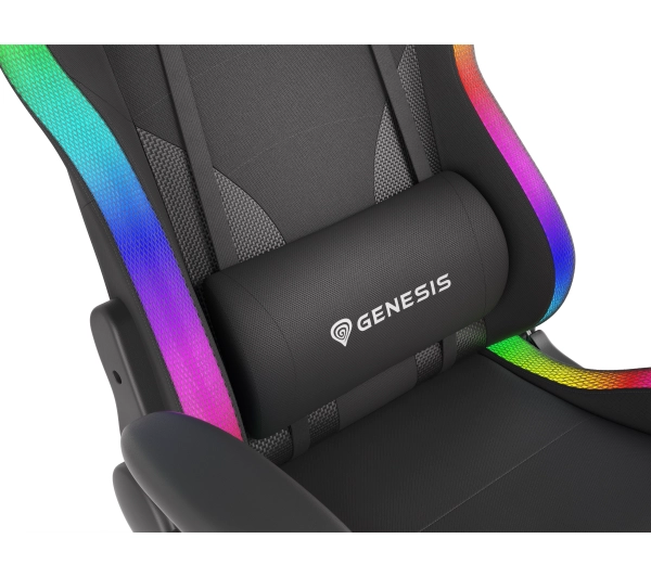 Genesis Trit 600 RGB Gamingowy do 150kg Skóra ECO Tkanina Czarny - Kup na Raty - RRSO 0%