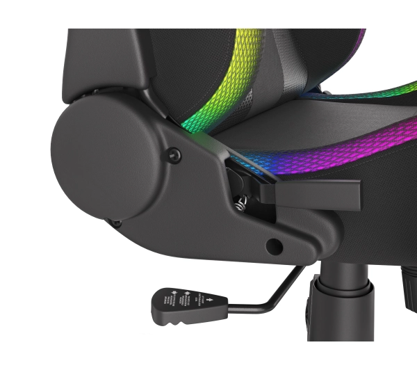 Genesis Trit 600 RGB Gamingowy do 150kg Skóra ECO Tkanina Czarny - Kup na Raty - RRSO 0%