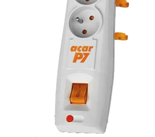 Acar P7 7 gniazd 3m Szary