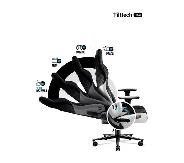 Diablo Chairs X-Player 2.0 Normal Size Gamingowy do 150kg Skóra ECO Tkanina Czarno-biały - Kup na Raty - RRSO 0%