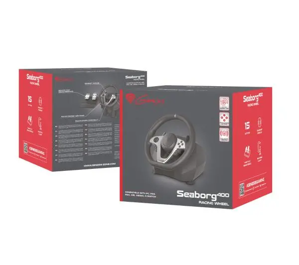 Genesis Seaborg 400 z pedałami do PS4, PS3, Xbox One, Xbox 360 , PC, Nintendo Switch - Kup na Raty - RRSO 0%