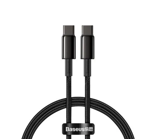 Baseus USB-C do USB-C Tungsten Gold 100W 2m Czarny