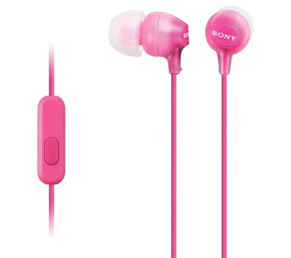 Sony MDR-EX15AP Dokanałowe Mikrofon Różowy