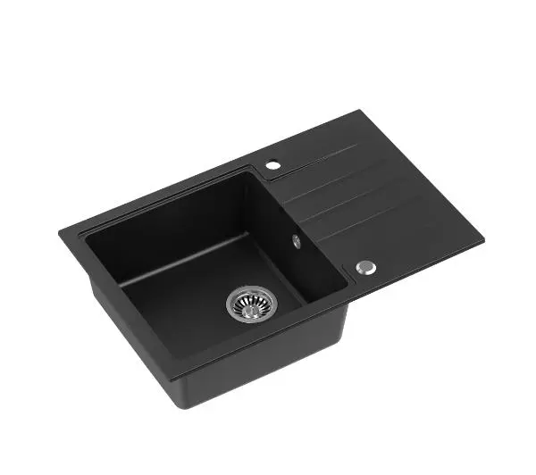 Zlewozmywaki kuchenne - Quadron HCQP7850BLM Peter 111 Granitowy Czarny mat