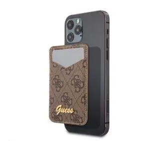 Guess 4G Magnetic Cardslot GUWMS4GTLBR do iPhone 12 Brązowy