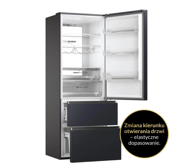 Haier Seria 7 HTW7720ENMB Pełny No Frost 200,6cm Szuflada z kontrolą wilgotności Zdalne sterowanie Czarny - Kup na Raty - RRSO 0%