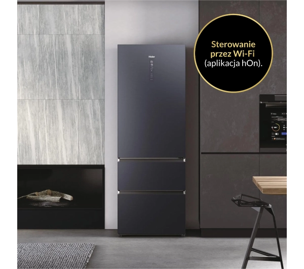 Haier Seria 7 HTW7720ENMB Pełny No Frost 200,6cm Szuflada z kontrolą wilgotności Zdalne sterowanie Czarny - Kup na Raty - RRSO 0%