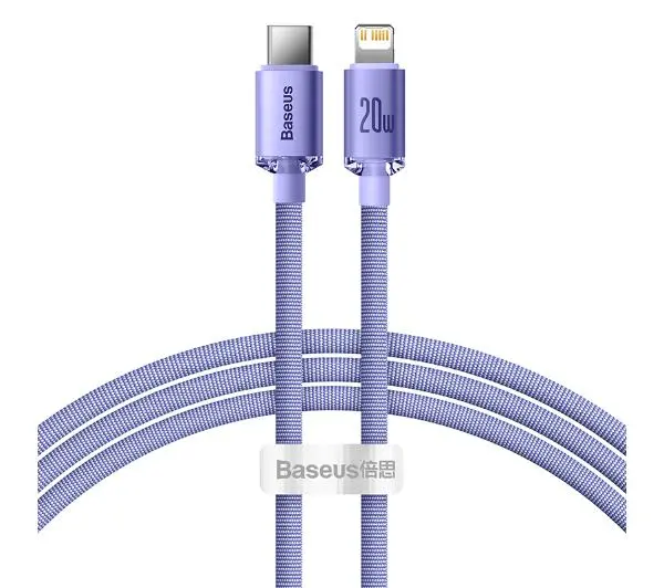 Baseus USB-C do Lightning Crystal 20W PD 1,2m Fioletowy