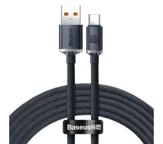 Baseus USB-C Crystal 100W 1,2m Czarny