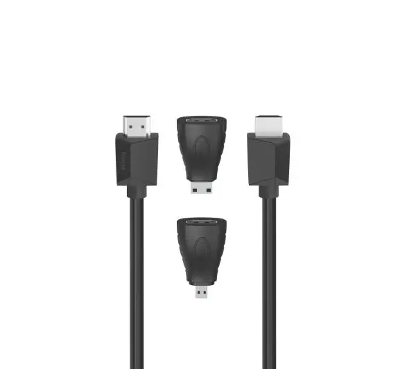 Hama 00200705 HDMI 4K + adaptery mini/micro HDMI 1,5m Czarny