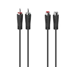 Hama 00205094 Przedłużacz 2x RCA 3m Czarny