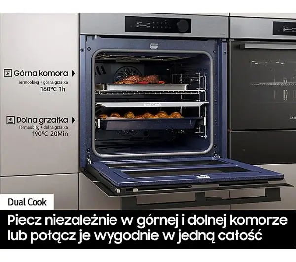 Samsung NV7B5745PAS Dual Cook Flex Termoobieg AirFry Zdalne sterowanie Srebrny - Kup na Raty - RRSO 0%