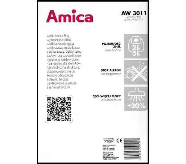 Amica AW 3011 5szt. + filtr