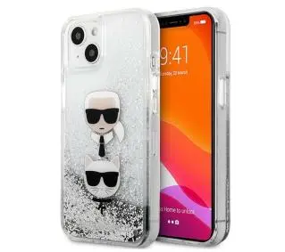 Karl Lagerfeld Liquid Glitter Karl&Choupette Head KLHCP13SKICGLS do iPhone 13 mini