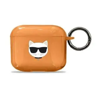 Karl Lagerfeld KLA3UCHFO Choupette Head AirPods 3 Cover Pomarańczowy