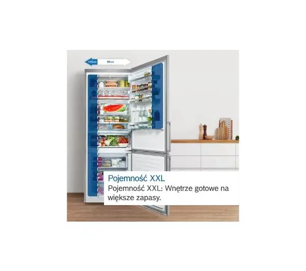 Bosch Serie 6 KGN86AIDR Pełny No Frost 186cm Szuflada z kontrolą wilgotności Srebrny - DRUGI -30%, ALBO 5-TY ZA 1ZŁ - Kup na Raty - RRSO 0%