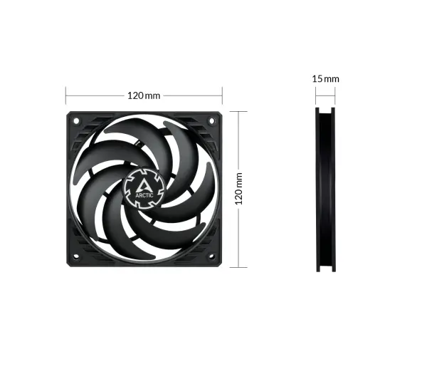 Arctic P12 Slim PWM PST 120mm Czarny - ⚡ EURO HIT CENOWY! ⚡