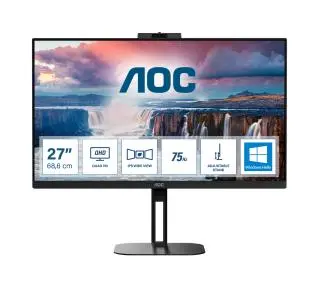 AOC Q27V5CW/BK z kamerą internetową 27" 2K IPS 75Hz 1ms - Kup na Raty - RRSO 0%