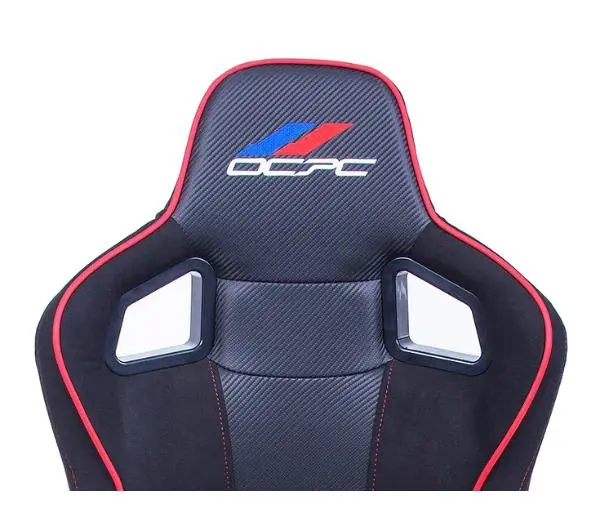 OCPC Gaming Fuoco Gamingowy do 150kg Skóra ECO Zamsz Czarno-czerwony - Kup na Raty - RRSO 0%