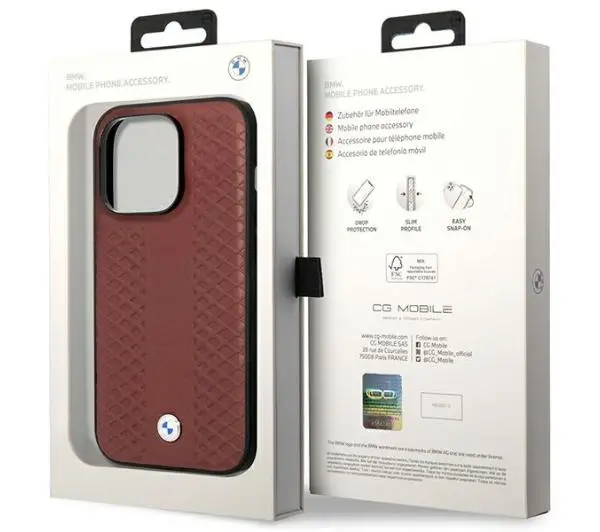 BMW Leather Diamond Pattern MagSafe BMHMP14X22RFGR do iPhone 14 Pro Max