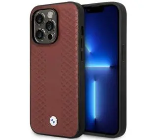 BMW Leather Diamond Pattern MagSafe BMHMP14X22RFGR do iPhone 14 Pro Max