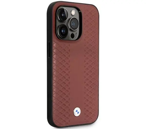 BMW Leather Diamond Pattern MagSafe BMHMP14X22RFGR do iPhone 14 Pro Max