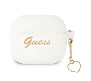 Guess Silicone Charm Heart Collection GUA3LSCHSH do AirPods 3 Biały