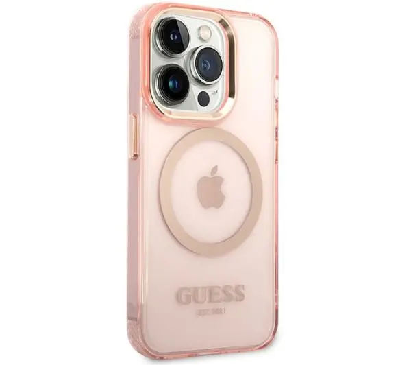 Guess Gold Outline Translucent MagSafe GUHMP14XHTCMP do iPhone 14 Pro Max