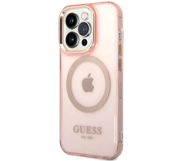 Guess Gold Outline Translucent MagSafe GUHMP14XHTCMP do iPhone 14 Pro Max