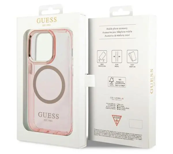 Guess Gold Outline Translucent MagSafe GUHMP14XHTCMP do iPhone 14 Pro Max