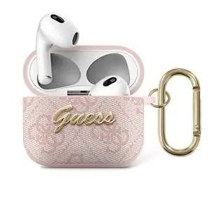 Guess 4G Script Metal Collection GUA34GSMP do AirPods 3 Różowy