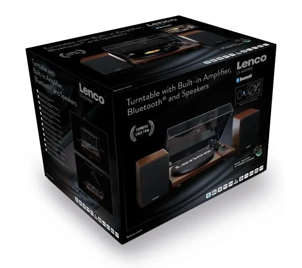 Lenco LS-600WA Automatyczny Napęd paskowy Przedwzmacniacz Bluetooth Orzech + glośniki - Kup na Raty - RRSO 0%
