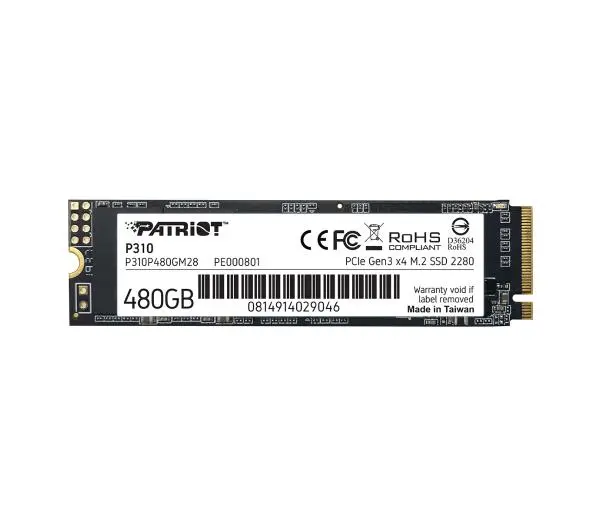 Dysk SSD Patriot P310 480GB M.2 2280 PCI-E x4 Gen3 NVMe (P310P480GM28)