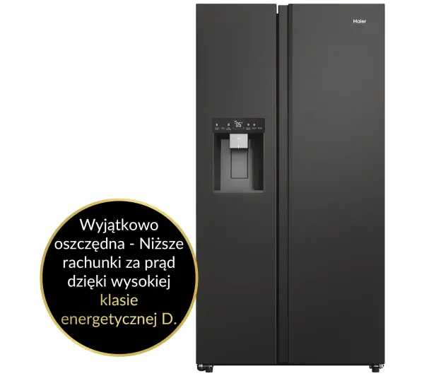 Haier Seria 7 HSW79F18DIPT Pełny No Frost 177,5cm Dystrybutor wody Zdalne sterowanie Czarny łupkowy - Kup na Raty - RRSO 0%