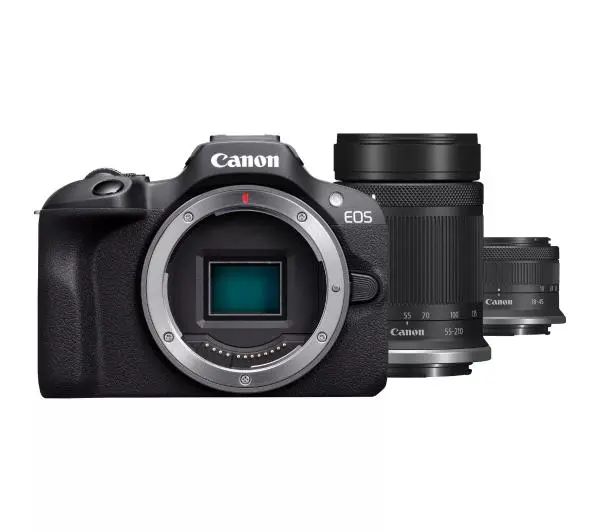 Canon EOS R100 + RF-S 18-45 mm f/4.5-6.3 IS STM + 55-210 mm f/5-7.1 IS STM
