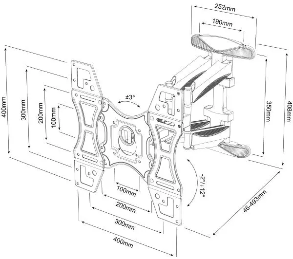 Reinston EU021X od 32" do 70" Max 45,5kg Uchylny w pionie i poziomie - Kup na Raty - RRSO 0%