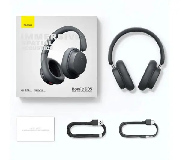 Baseus Bowie D05 Nauszne Bluetooth 5.3 Czarny